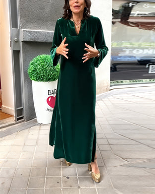 Modieuze Effen Kleur Wijde Jurk