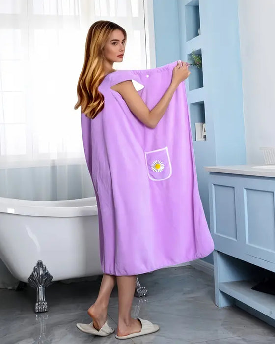 Zacht Absorberend SnelDrogend Draagbaar BadHanddoek Rok Met Bloemenpatroon Zak