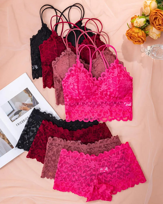 Lingerie Set Kant Uitsnijding Rug