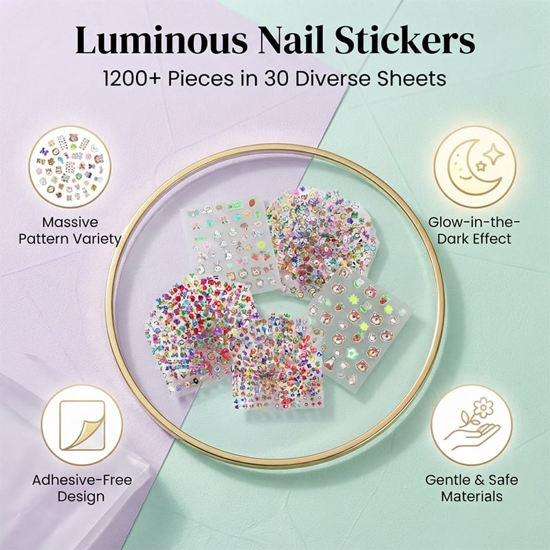 Glow-In-The-Dark Nagelstickers Voor Kinderen