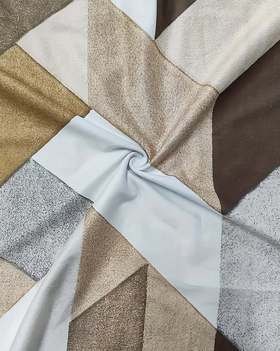 T-shirt Met Casual Kleurblok U-vormig Hals