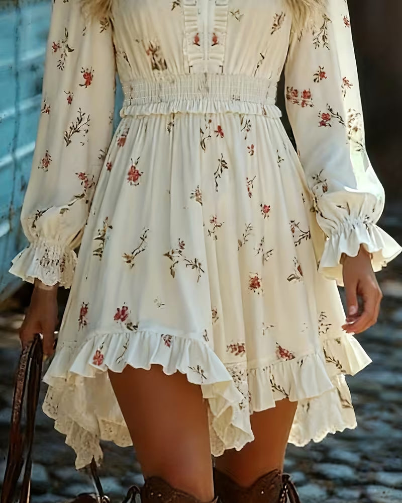 Jurk Elegant Lange Mouw Bloem