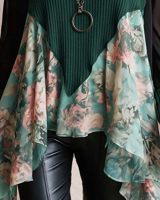 Blouse Patchwork Bloemen Onregelmatig