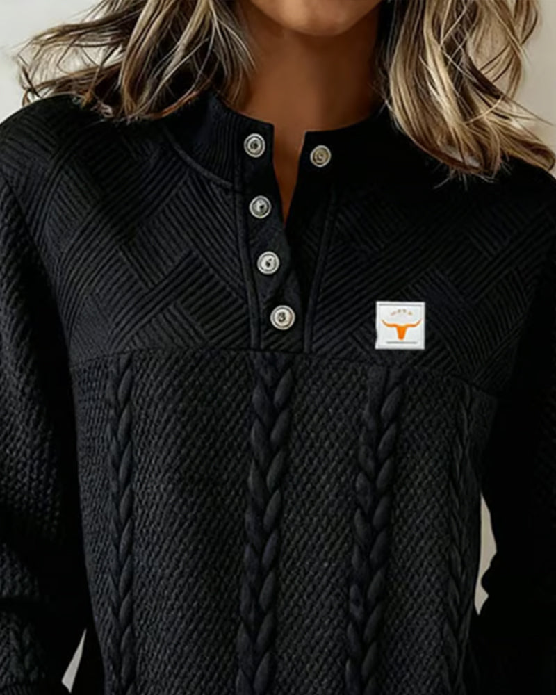 Casual Langmouwige Sweatshirt Met Jacquard