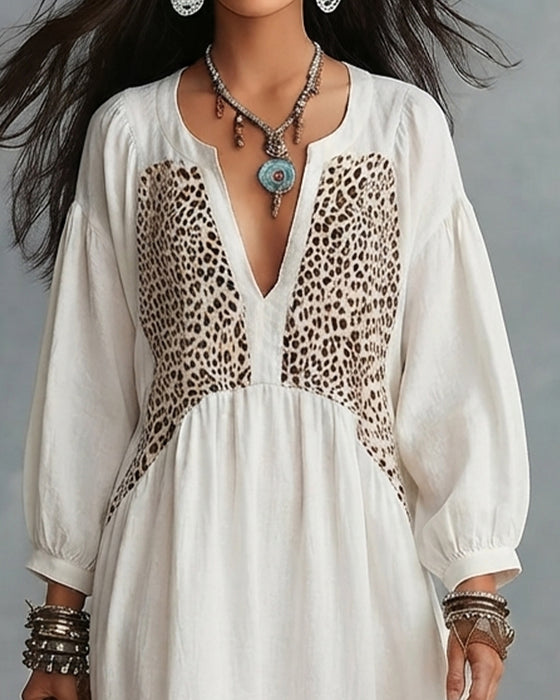 Blouse Luipaardprint Lange Mouwen
