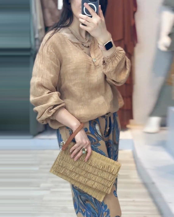 Casual set met lange mouwen en print