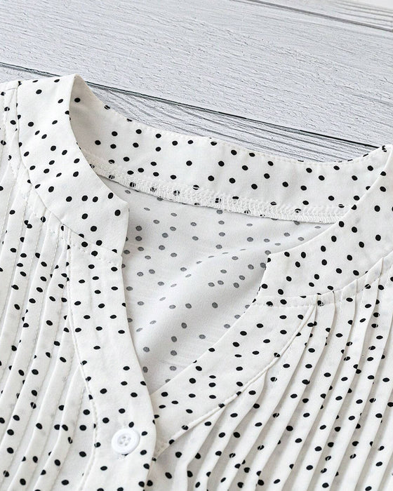 Blouse Ruchemouw V-Hals Polkadot