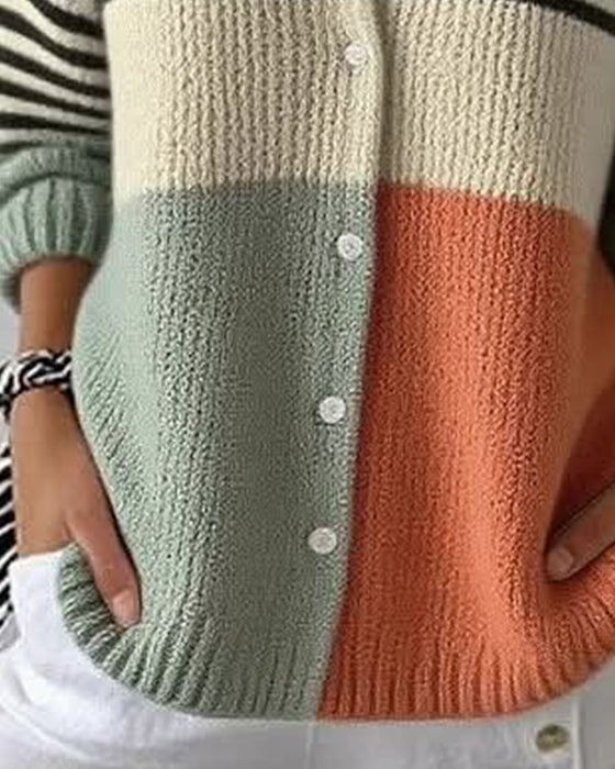 Jas Slag Knoop Streep Kleurblok
