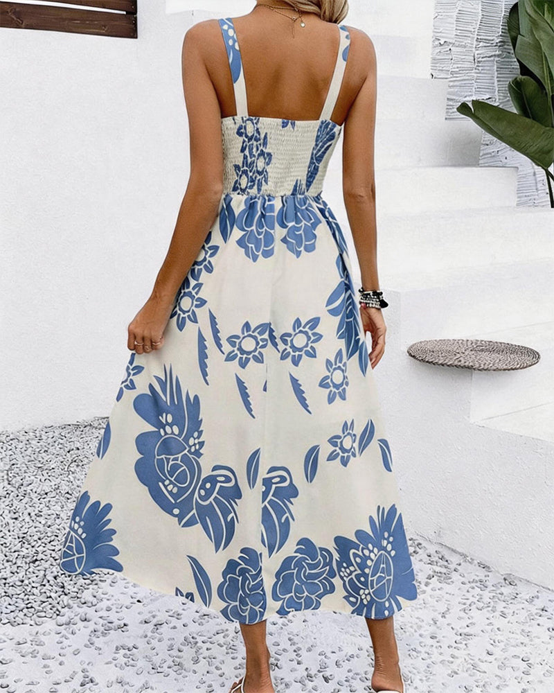 Jurk Elegant Bandje Print