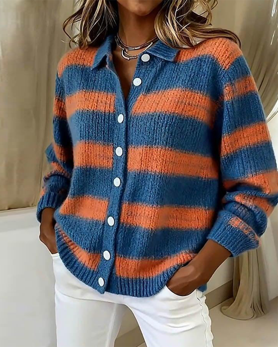 Cardigan met strepen en knoopjes voor elke dag