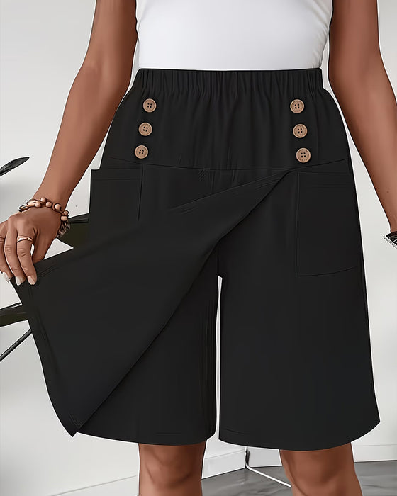Broek Nep Tweeledig Split Rok Capri Casual