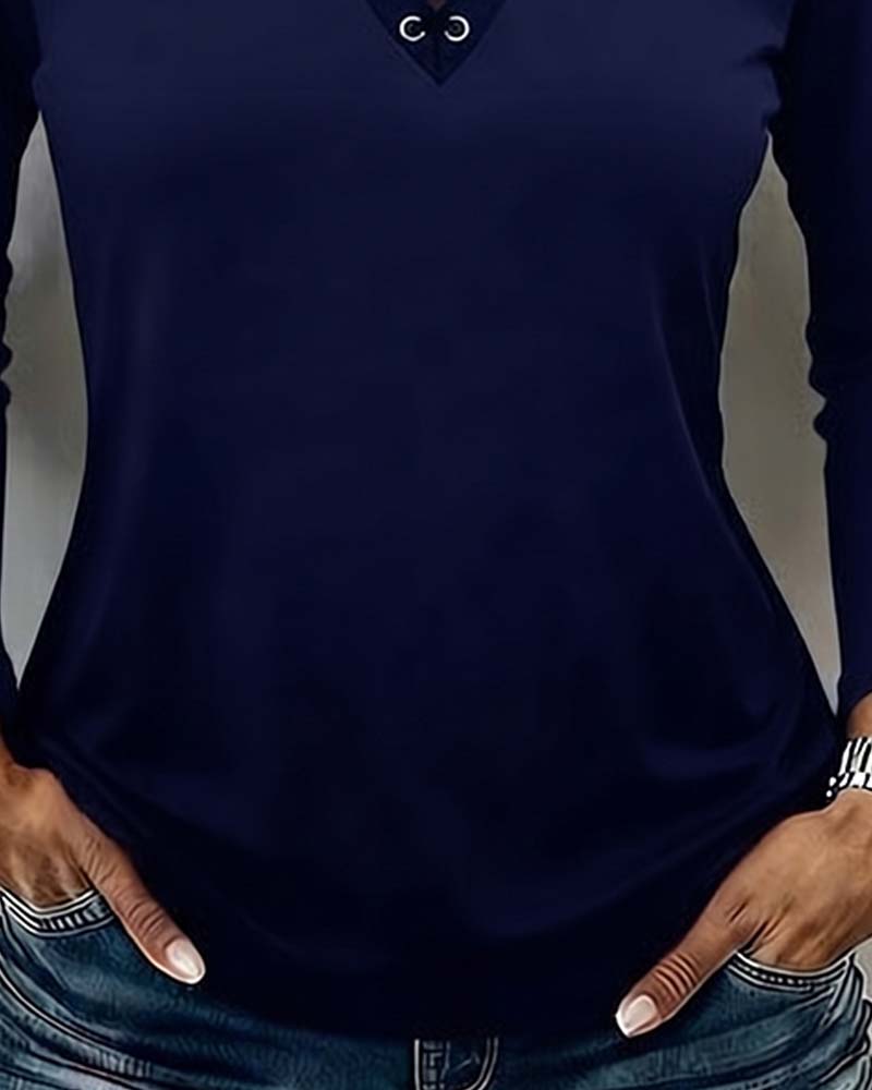 Top Off-Shoulder Kruis Lange Mouw