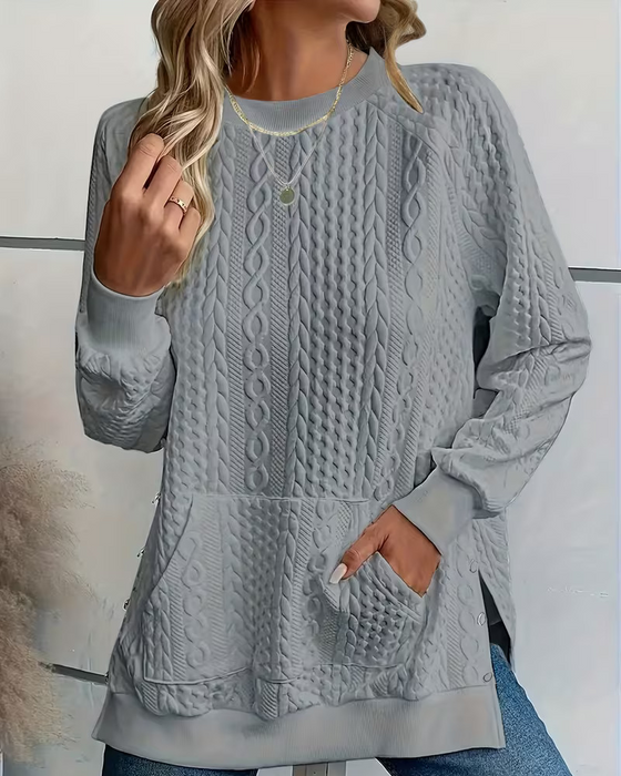 Sweatshirt Ronde Hals Casual Split Zak