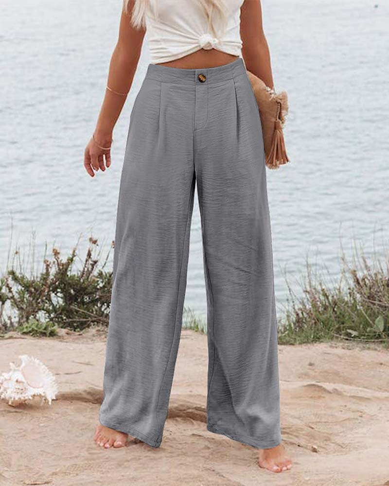 Broek Knoop Elastische Taille Wijd