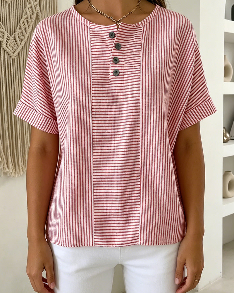 Blouse Ronde Hals Korte Mouw