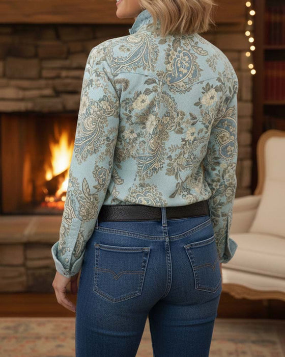 Shirt Stijlvol Gerimpeld Retroprint