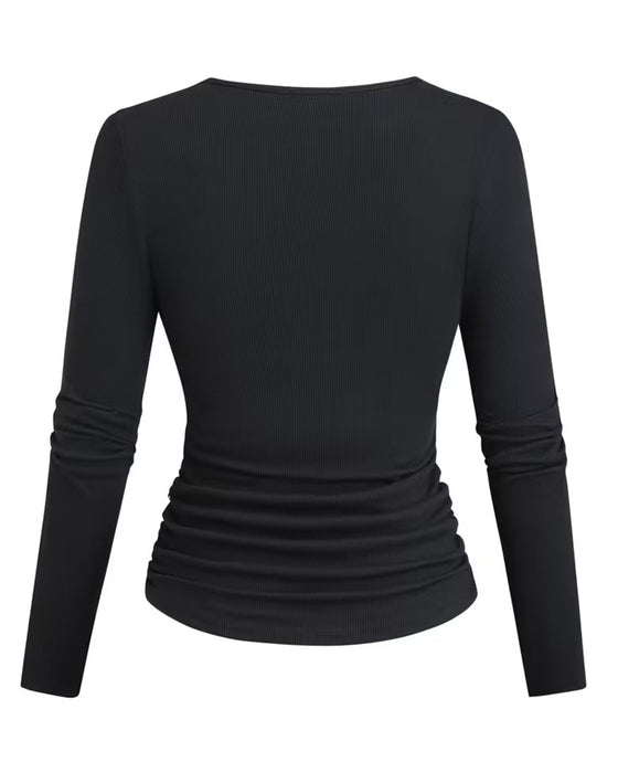 Blouse Stijlvol U-Hals Getailleerd