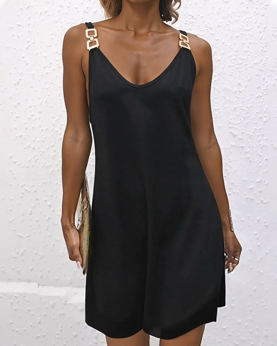 Jurk Casual Effen Kleur Camisole
