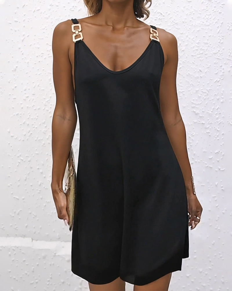 Jurk Casual Effen Kleur Camisole