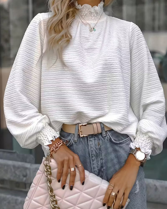 Shirt Effen Kleur Textuur Gerimpeld