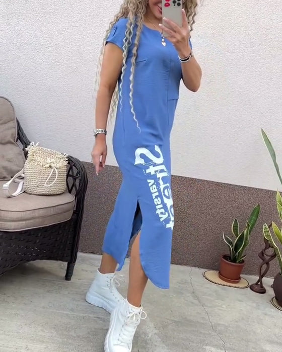 Jurk Sexy Split Korte Mouw