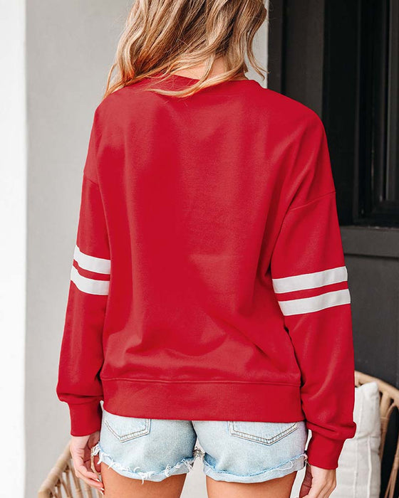 Color-Block Lange Mouw Ronde Hals Sweatshirt