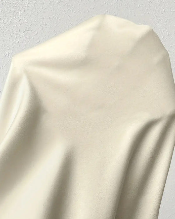 Casual effen kleur geplooide blouse met onregelmatige lange mouwen