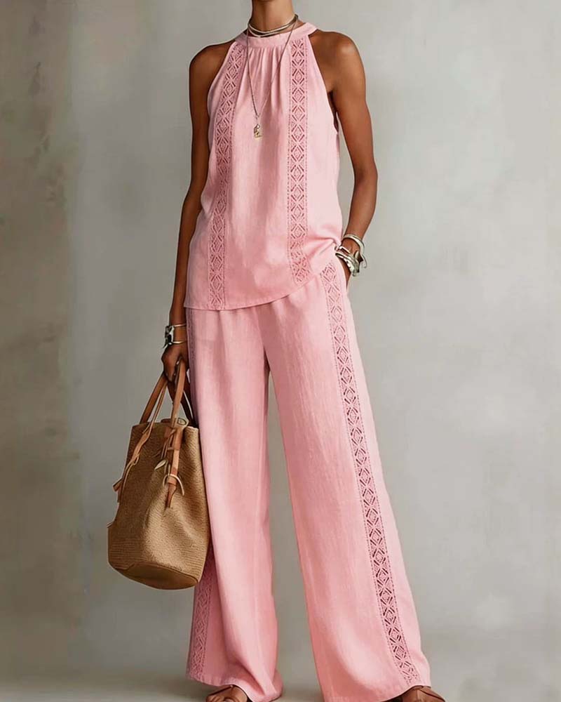 Tweedelig Set Hollow Out Halter