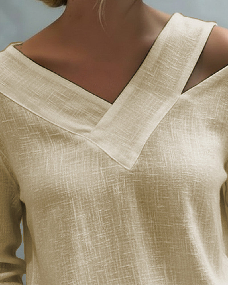 Top Stijlvolle V-Hals Off-Shoulder