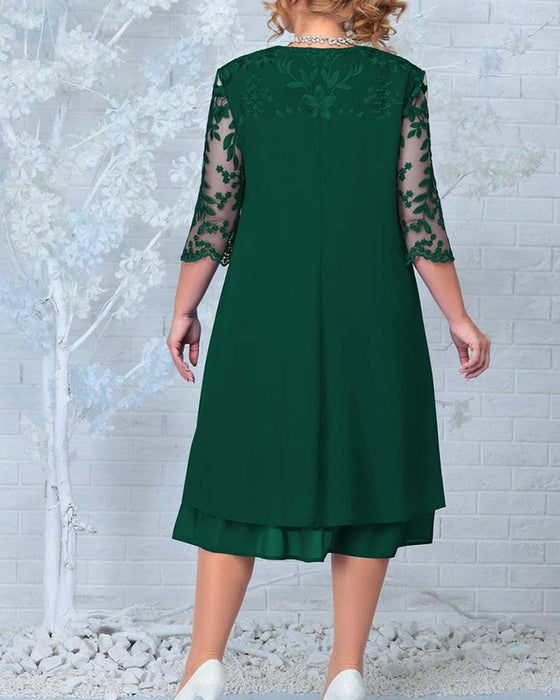 Jurk casual losse geborduurde chiffon