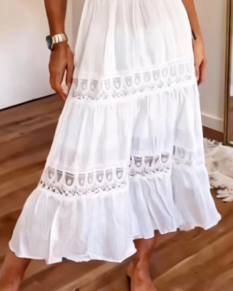 Jurk Diepe V-Hals Uitsnijding Maxi