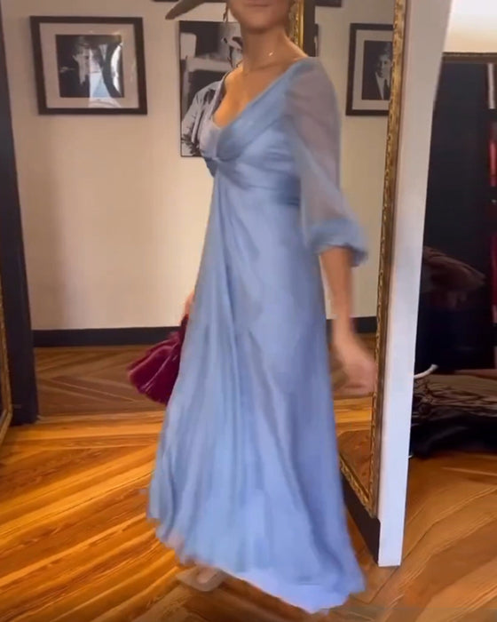 Effen kleur jurk met laag uitgesneden taille