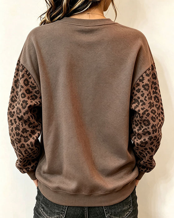 Sweatshirt Ronde Hals Luipaardprint