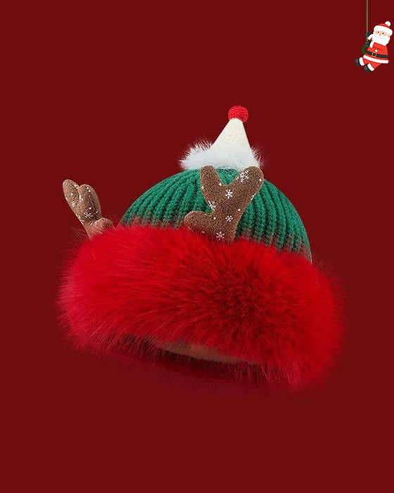 Kerststijl Festival Viering Vrolijke Gebreide Muts