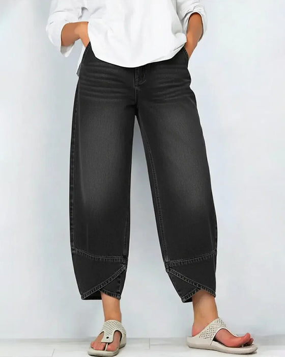 Broek Denim Patchwork Casual