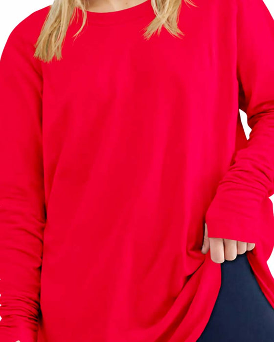 T-Shirt Ronde Hals Lange Mouw Effen Loszittend