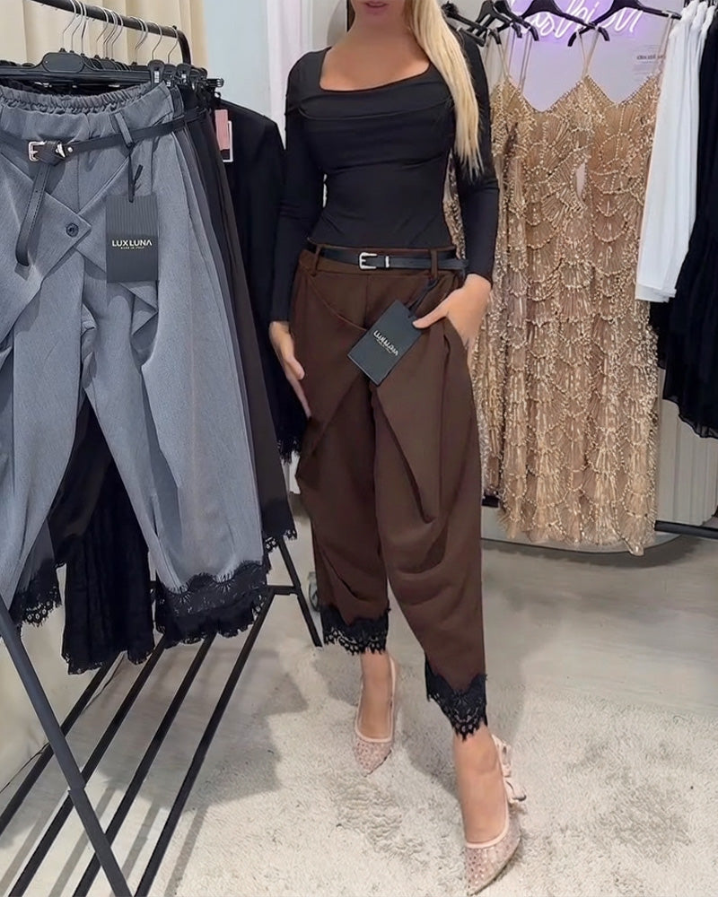 Broek Modieus Kant Stiksel Harem