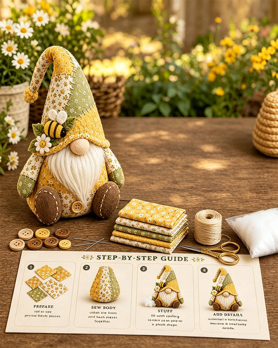 🧵 DIY Patchwork Kabouter Set – Creëer Je Eigen Schattige Kabouter 🧙‍♂️
