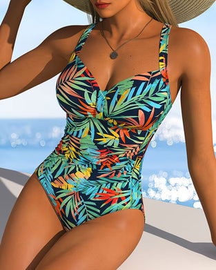 Slim-Fit Badpak met Print