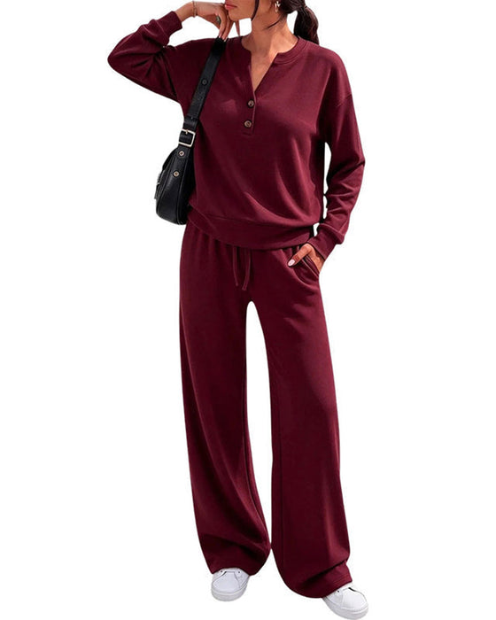 Set Lange Mouw Top Wijdbeen Broek