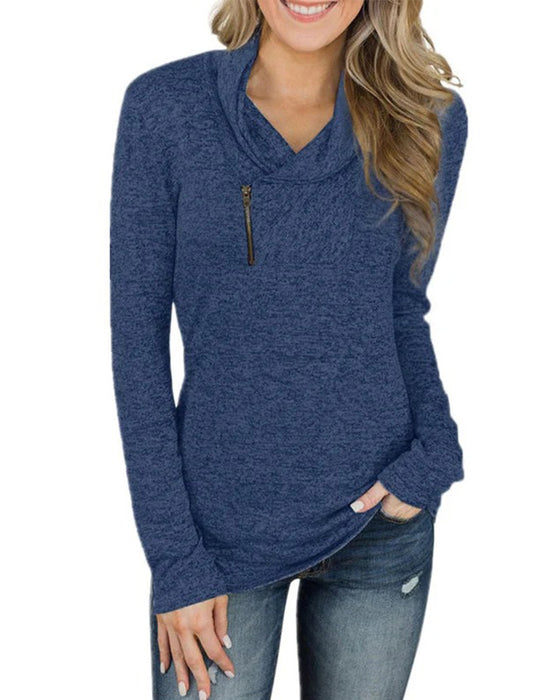 Top Effen Pullover Rits Nauwsluitend