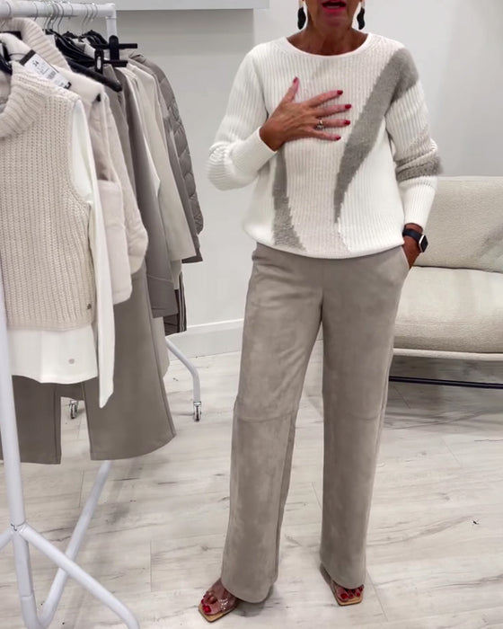 Trui Crew Neck Comfortabel Casual