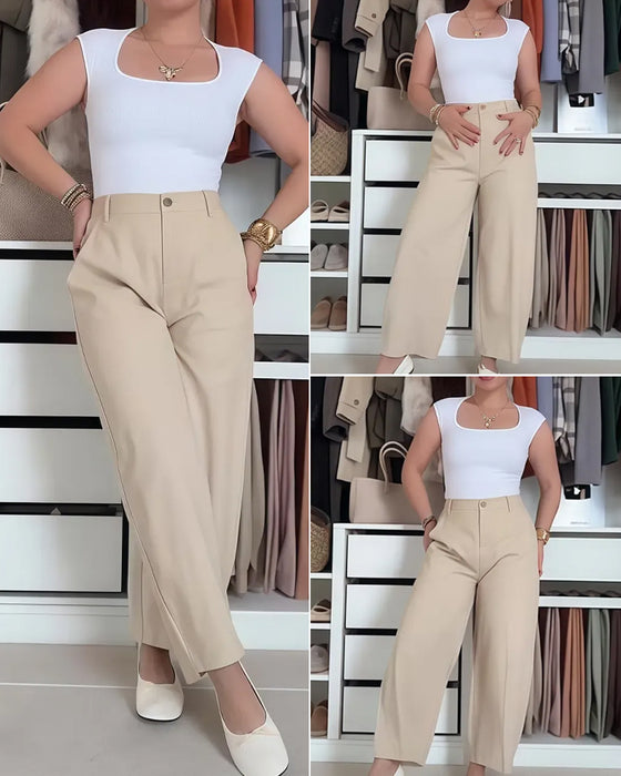 Broek Knoop Zak Wijd-Been Geknipt