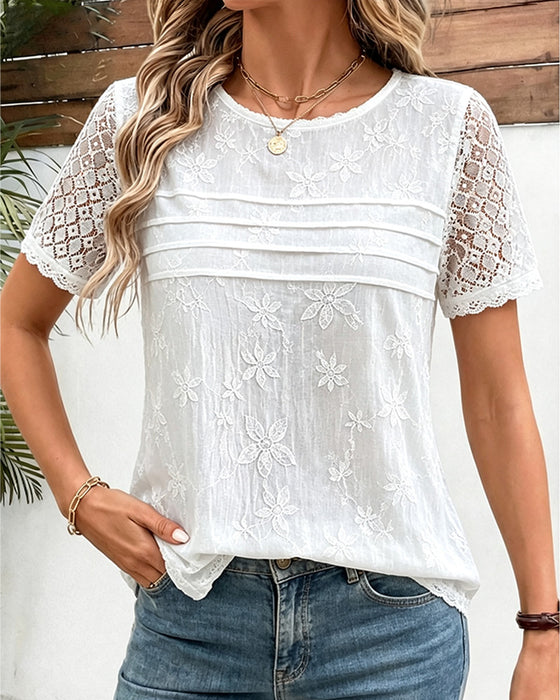 T-Shirt Kant Lapwerk Geplooid