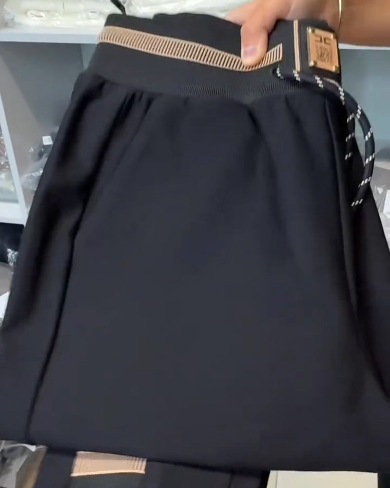 Stijlvolle Broek Met Trekkoord En Elastische Taille