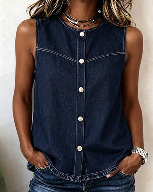 Tanktop Ronde Hals Mouwloos