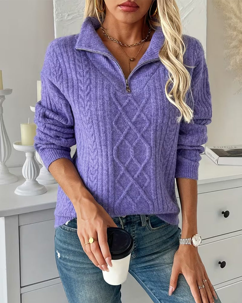 Trui Staande Kraag Halfritsen Kabelbrei