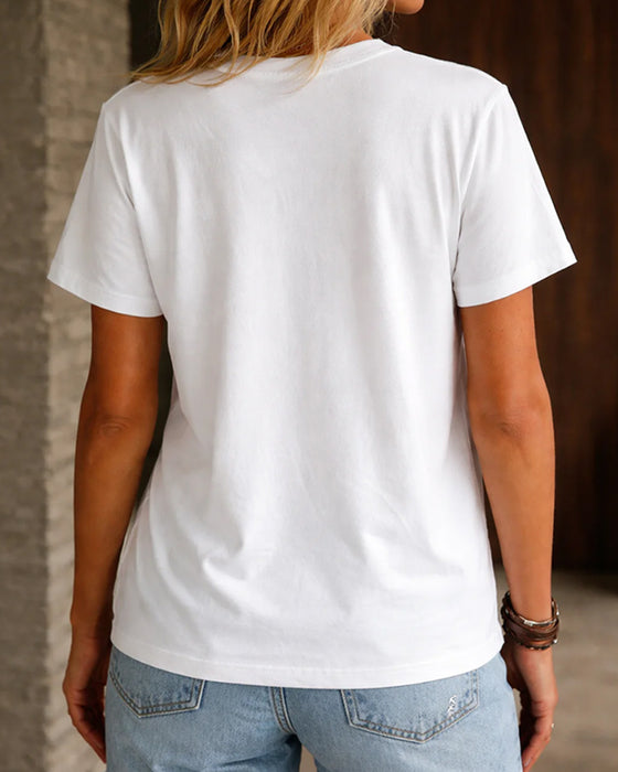 T-Shirt Ronde Hals Ruffle Onregelmatig