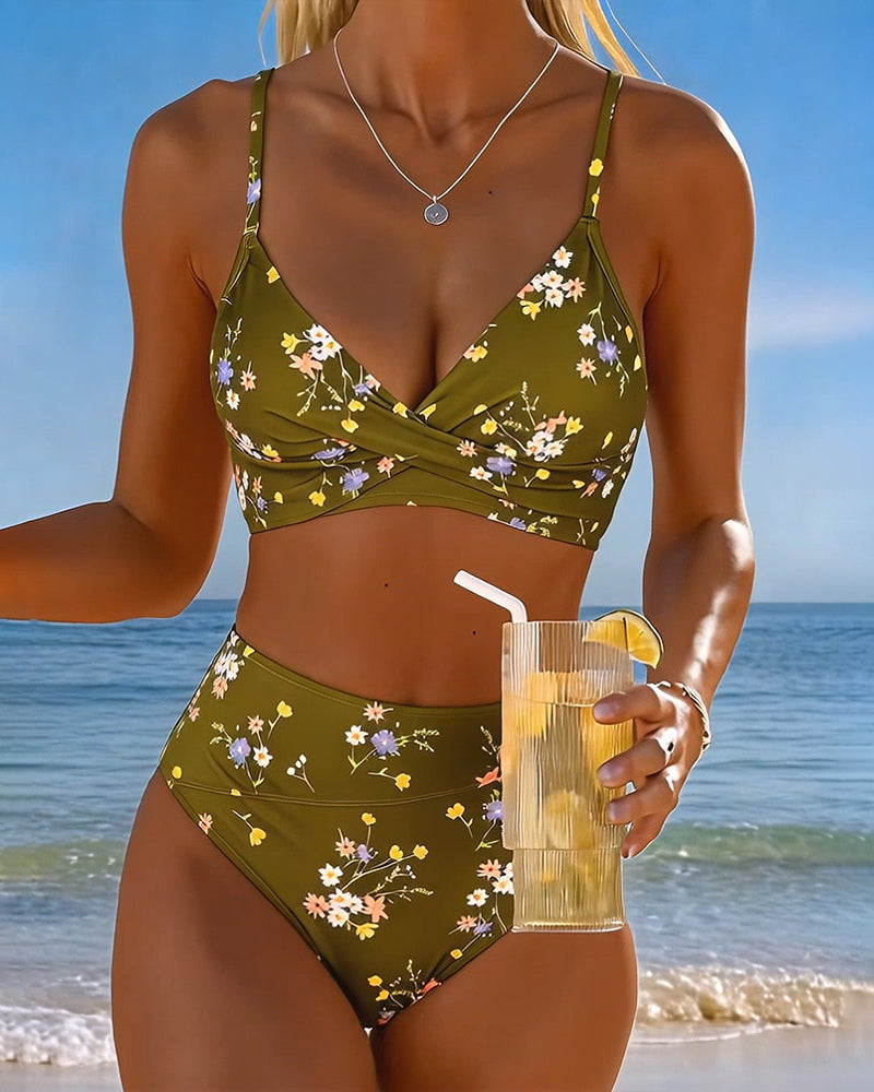 Bikini Sexy Kruislingse Bloemenprint