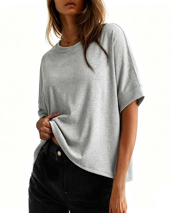 T-Shirt Ronde Hals Los Korte Mouw